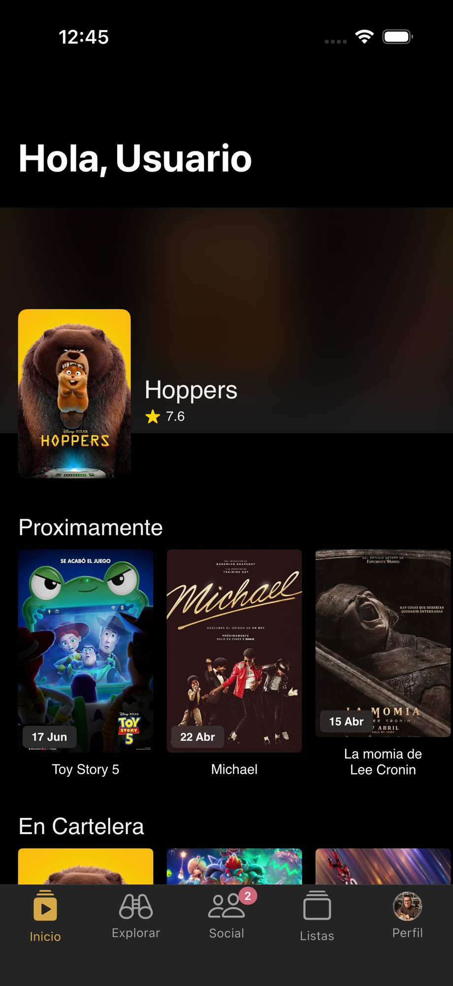 Pantalla principal